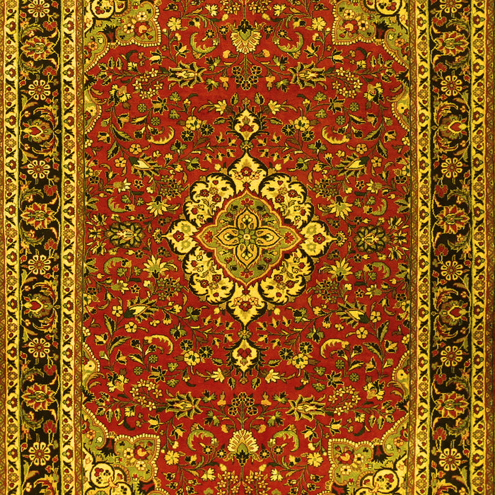 Medallion Yellow Traditional Rug, tr1634yw