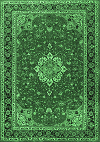 Medallion Emerald Green Traditional Rug, tr1634emgrn