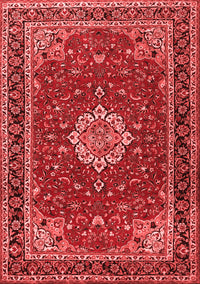 Medallion Red Traditional Rug, tr1634red