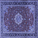 Square Medallion Blue Traditional Rug, tr1634blu