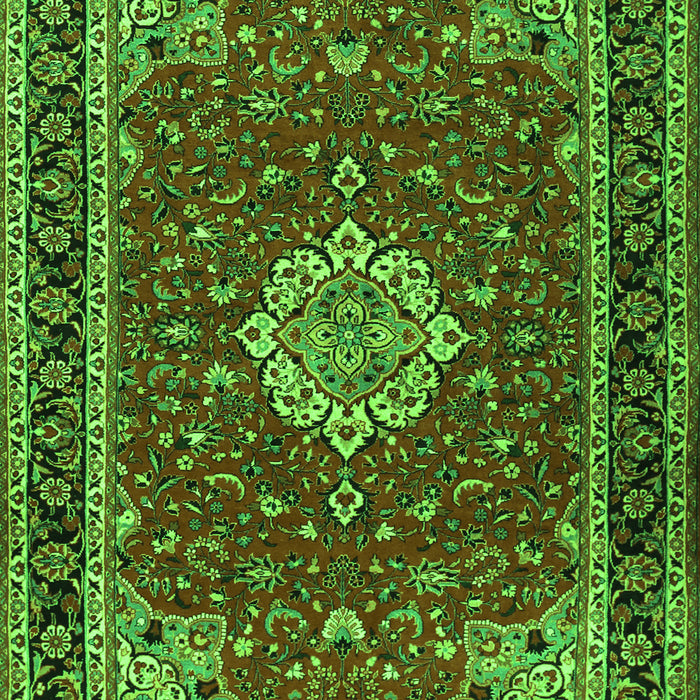 Serging Thickness of Machine Washable Medallion Green Traditional Area Rugs, wshtr1634grn