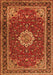 Serging Thickness of Machine Washable Medallion Orange Traditional Area Rugs, wshtr1634org