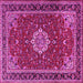 Square Medallion Pink Traditional Rug, tr1634pnk