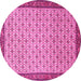 Round Machine Washable Persian Pink Traditional Rug, wshtr1635pnk