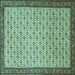 Square Persian Turquoise Traditional Rug, tr1635turq