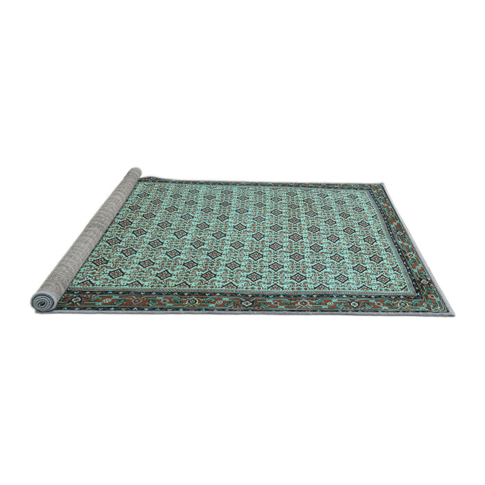 Sideview of Machine Washable Persian Light Blue Traditional Rug, wshtr1635lblu