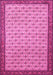 Machine Washable Persian Pink Traditional Rug, wshtr1635pnk