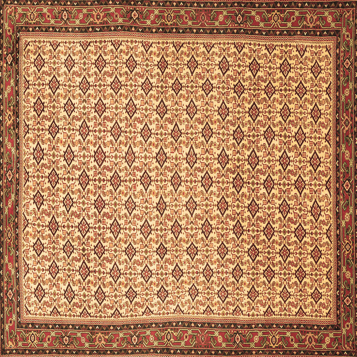 Square Machine Washable Persian Brown Traditional Rug, wshtr1635brn