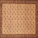 Square Machine Washable Persian Brown Traditional Rug, wshtr1635brn