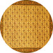 Round Machine Washable Persian Yellow Traditional Rug, wshtr1635yw