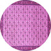 Round Machine Washable Persian Purple Traditional Area Rugs, wshtr1635pur