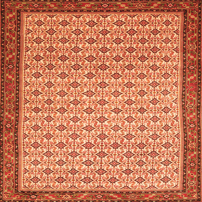 Serging Thickness of Persian Orange Traditional Rug, tr1635org