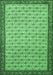 Machine Washable Persian Emerald Green Traditional Area Rugs, wshtr1635emgrn