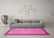 Machine Washable Persian Pink Traditional Rug in a Living Room, wshtr1635pnk