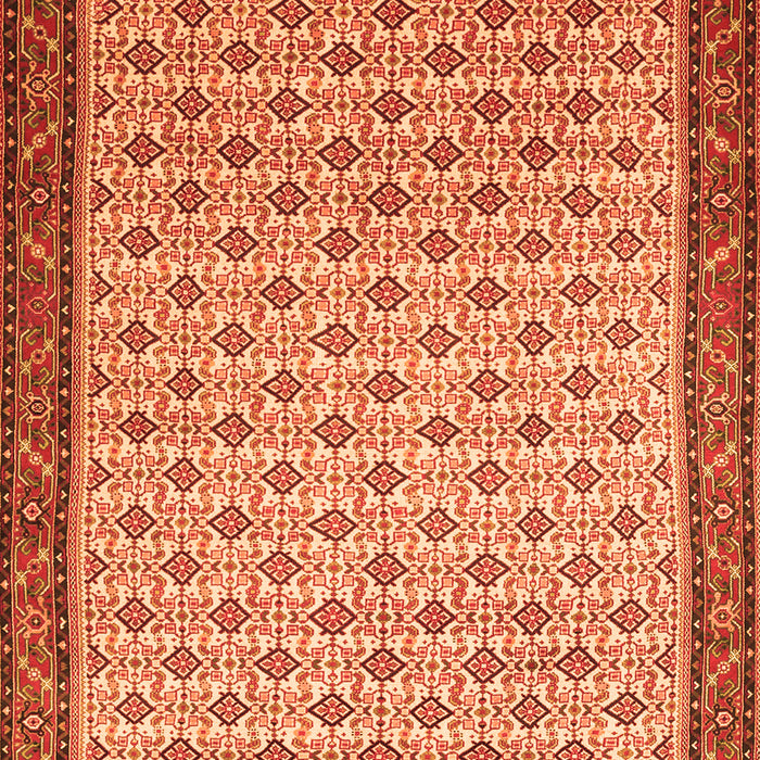 Serging Thickness of Machine Washable Persian Orange Traditional Area Rugs, wshtr1635org