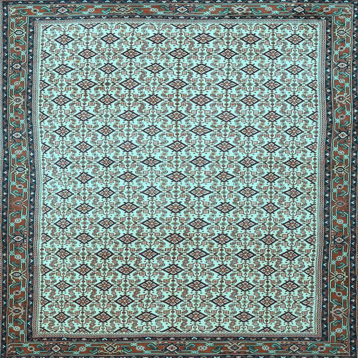 Square Machine Washable Persian Light Blue Traditional Rug, wshtr1635lblu