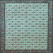 Square Machine Washable Persian Light Blue Traditional Rug, wshtr1635lblu