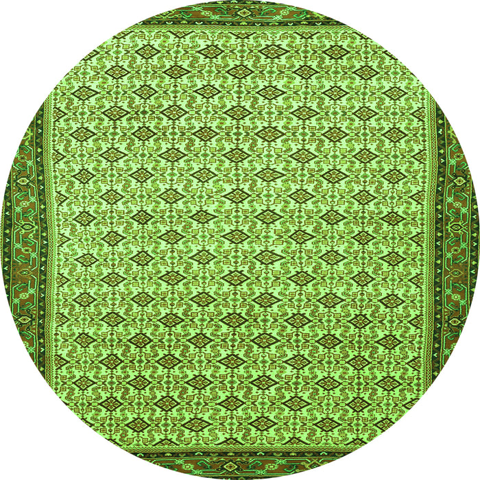 Square Persian Green Traditional Rug, tr1635grn