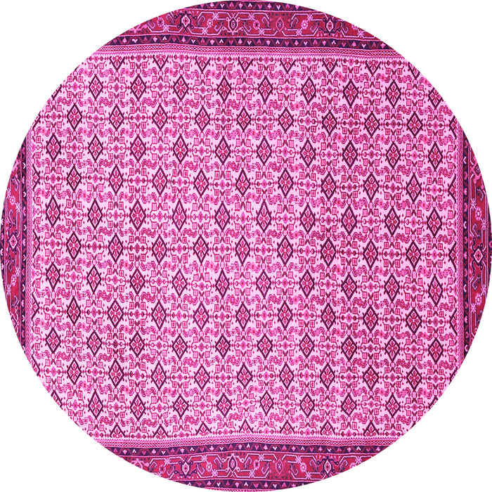 Round Persian Pink Traditional Rug, tr1635pnk