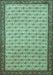 Machine Washable Persian Turquoise Traditional Area Rugs, wshtr1635turq