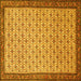 Square Machine Washable Persian Yellow Traditional Rug, wshtr1635yw