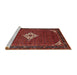 Sideview of Machine Washable Traditional Sienna Brown Rug, wshtr1636