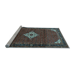 Sideview of Machine Washable Persian Light Blue Traditional Rug, wshtr1636lblu