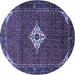 Round Persian Blue Traditional Rug, tr1636blu