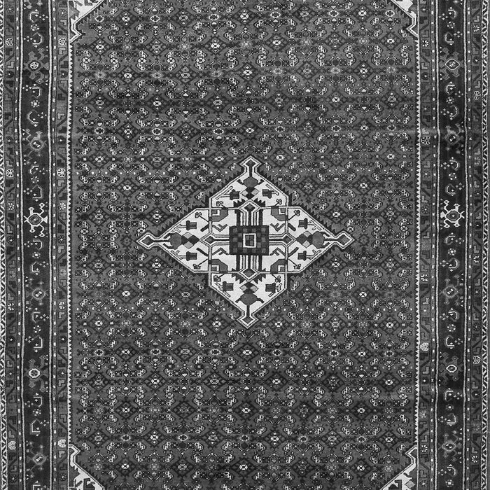 Serging Thickness of Machine Washable Persian Gray Traditional Rug, wshtr1636gry
