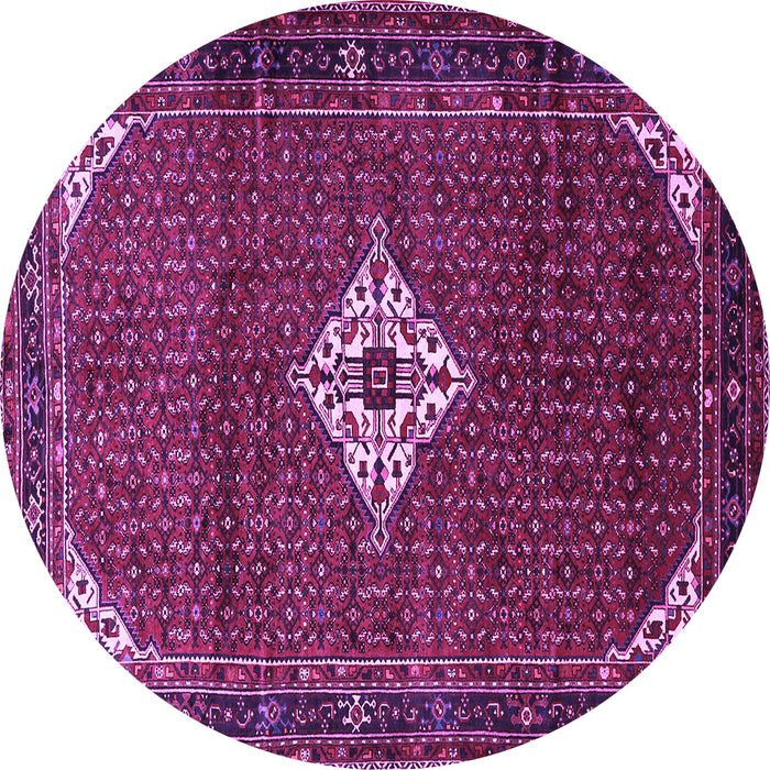 Round Persian Purple Traditional Rug, tr1636pur