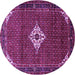 Round Persian Purple Traditional Rug, tr1636pur