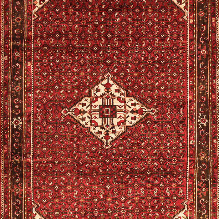 Serging Thickness of Machine Washable Persian Orange Traditional Area Rugs, wshtr1636org