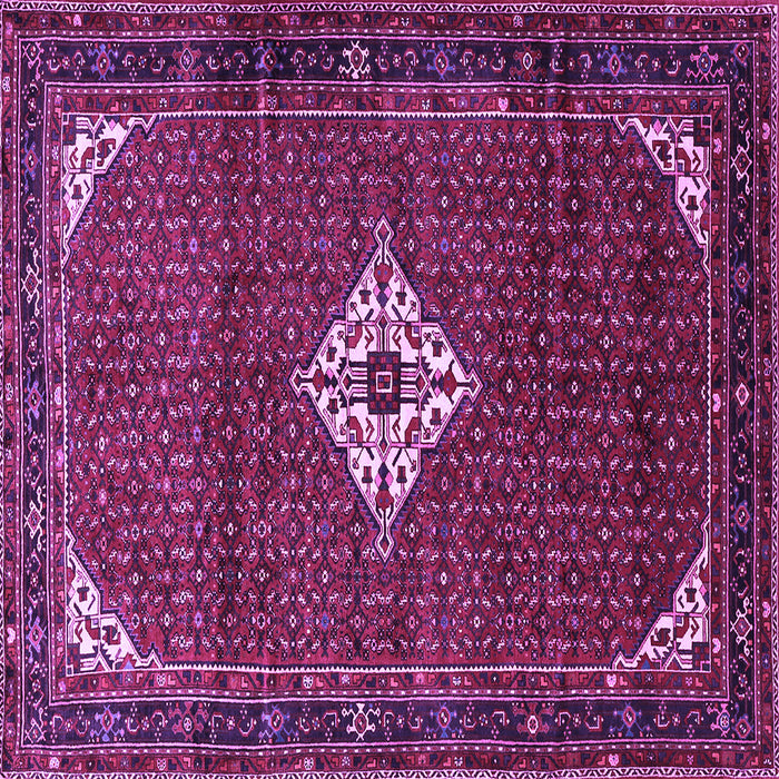 Square Machine Washable Persian Purple Traditional Area Rugs, wshtr1636pur