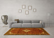 Machine Washable Persian Yellow Traditional Rug in a Living Room, wshtr1636yw