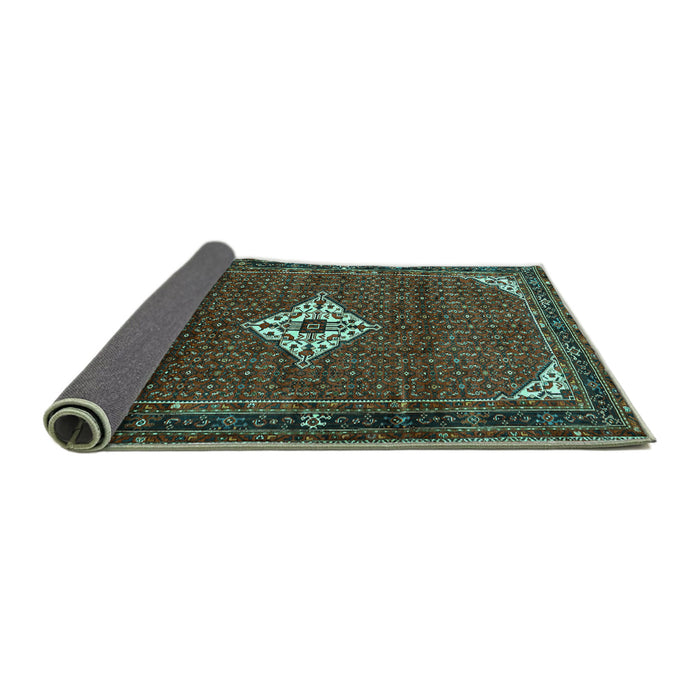 Sideview of Persian Turquoise Traditional Rug, tr1636turq
