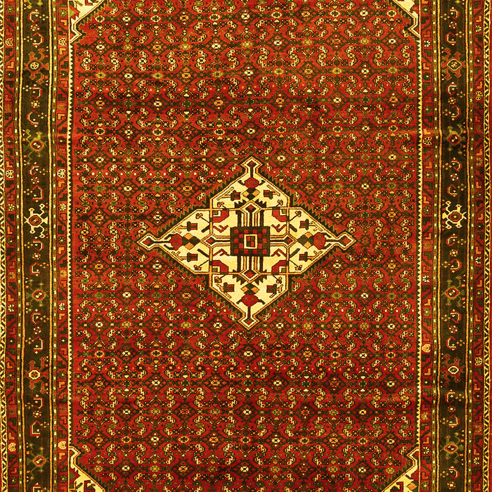 Machine Washable Persian Yellow Traditional Rug, wshtr1636yw