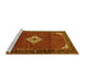 Sideview of Machine Washable Persian Yellow Traditional Rug, wshtr1636yw