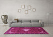 Machine Washable Persian Pink Traditional Rug in a Living Room, wshtr1636pnk