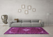 Machine Washable Persian Purple Traditional Area Rugs in a Living Room, wshtr1636pur