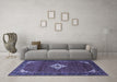 Machine Washable Persian Blue Traditional Rug in a Living Room, wshtr1636blu