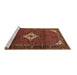 Sideview of Machine Washable Persian Brown Traditional Rug, wshtr1636brn