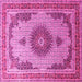 Square Medallion Pink Traditional Rug, tr1637pnk