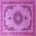 Square Medallion Purple Traditional Rug, tr1637pur