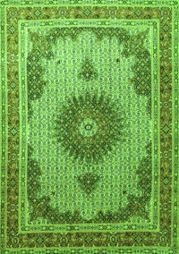 Medallion Green Traditional Rug, tr1637grn