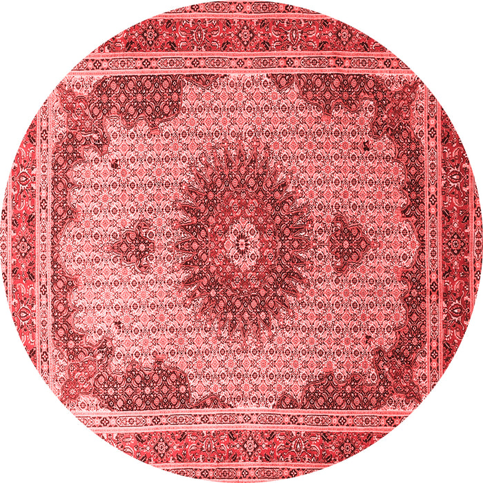 Machine Washable Medallion Red Traditional Rug, wshtr1637red