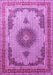 Machine Washable Medallion Purple Traditional Area Rugs, wshtr1637pur