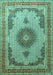 Medallion Turquoise Traditional Rug, tr1637turq