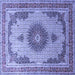 Square Medallion Blue Traditional Rug, tr1637blu