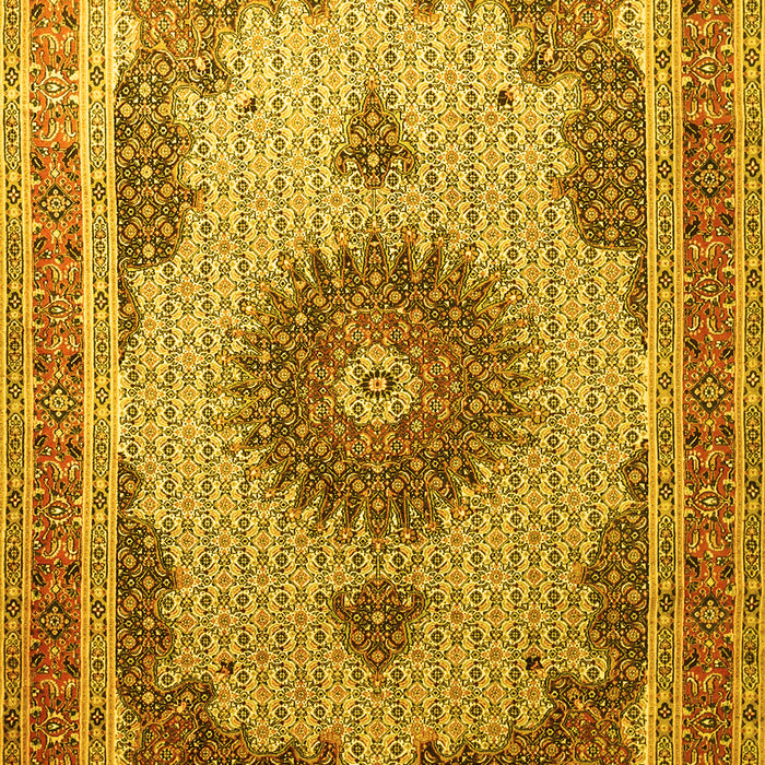 Medallion Yellow Traditional Rug, tr1637yw