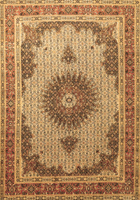 Medallion Brown Traditional Rug, tr1637brn